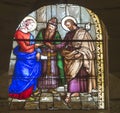 Stained glass window. Church of St. Joseph Royalty Free Stock Photo