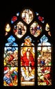 Stained glass window in the church of Triel Royalty Free Stock Photo
