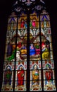 Stained Glass window of Cologne cathedral Royalty Free Stock Photo