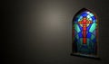 Stained Glass Window Crucifix Royalty Free Stock Photo