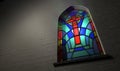 Stained Glass Window Crucifix Royalty Free Stock Photo