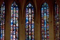 Stained glass window. depicting Royalty Free Stock Photo