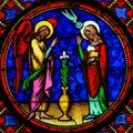 Annunciation - Stained Glass in Bayeux Cathedral