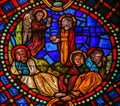 Jesus in the Garden of Gethsemane - Stained Glass Royalty Free Stock Photo
