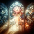 Stained Glass Window Design, Artistic Background Royalty Free Stock Photo