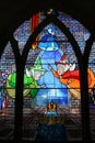 Stained glass window, Disneyland in Paris Royalty Free Stock Photo