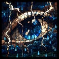 Stained Glass Window - Eye of the Storm Royalty Free Stock Photo