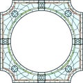 Stained-glass window frame for photography. Royalty Free Stock Photo