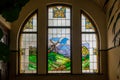 Stained glass window in the Goerke House in Luderitz