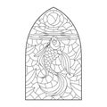 Stained glass window with goldfish Royalty Free Stock Photo