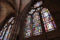 stained-glass window in a gothic cathedral (our lady cathedral) - strasbourg - france Royalty Free Stock Photo