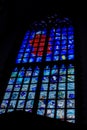 Stained glass window in Grote Kerk, Haarlem, Netherlands Royalty Free Stock Photo