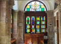 Stained Glass Window In A Heraklion, Crete Church Royalty Free Stock Photo