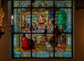 Stained glass window and interior of the German Church in Stockholm Sweden Royalty Free Stock Photo