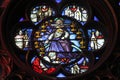 Stained glass window in La Sainte-Chapelle in Paris