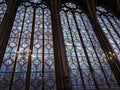 Stained glass window in La Sainte-Chapelle in Paris, France. Best photos about tourism in Paris. What to do in Paris?