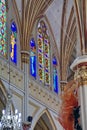 Stained glass window in Las Lajas Cathedral