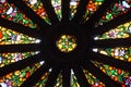 Stained glass window in the basilica in Quito, Ecuador