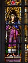 Stained glass window of Louis IX of France Royalty Free Stock Photo