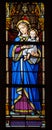 Stained glass window of Madonna with Child Royalty Free Stock Photo