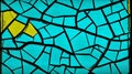 Stained Glass Window, Mint Green and Yellow AI Generative Background Royalty Free Stock Photo