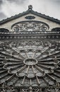 Stained glass window on Notre Dame Cathedral Royalty Free Stock Photo