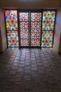 Stained-glass window in The Palace of Shaki Khans Royalty Free Stock Photo