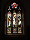 Stained glass window in Parish Church, Holsworthy, Devon, UK.