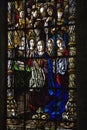 Stained glass window in Portugal. Royalty Free Stock Photo