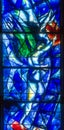 Stained glass window of the Protestant church Fraumunster designed by Marc Chagall