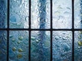 Stained glass window with regular block pattern Royalty Free Stock Photo