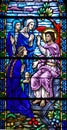 Stained glass window of Resurrection Angel Royalty Free Stock Photo