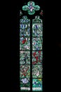 Stained glass window in the Saint Francis of Assisi church in Zagreb Royalty Free Stock Photo