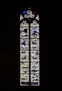 Stained glass window in the Saint Francis of Assisi church in Zagreb Royalty Free Stock Photo