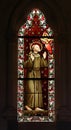 Stained glass window of Saint Francis of Assisi Royalty Free Stock Photo