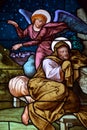 Stained glass window of Saint Joseph Church Royalty Free Stock Photo