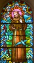 Stained glass window of Saint Joseph Church Royalty Free Stock Photo