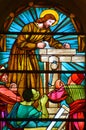 Stained glass window of Saint Joseph Church Royalty Free Stock Photo