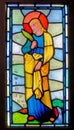 Stained glass window of Saint Winifred at Red Castle - Wales