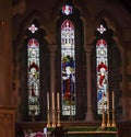 Stained glass window at Saint Winifred's Church Mountain Ash