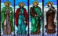 Stained glass window with saints Royalty Free Stock Photo