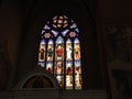 Stained glass window in San Petronio Church Royalty Free Stock Photo