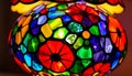 Stained glass window colorful design and artistic pattern Generative AI Royalty Free Stock Photo