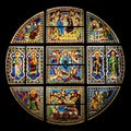 Stained-glass window in Siena Cathedral (duomo) Royalty Free Stock Photo