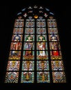 Stained Glass Window in St Jan, `s Hertogenbosch Royalty Free Stock Photo