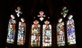 Stained glass window of St John the Baptist Parish Church