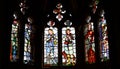 Stained glass window of St John the Baptist Parish Church