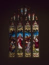 Stained glass window in St Nicholas Cathedral, Newcastle upon Tyne, UK Royalty Free Stock Photo