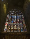 Stained glass window in St Nicholas Cathedral, Newcastle upon Tyne, UK Royalty Free Stock Photo
