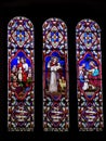 Stained glass window in St Oswalds church Royalty Free Stock Photo